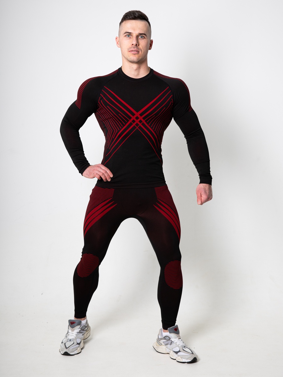 Комплект термобелья SAIMAA_X-LINE (sport) мужской,  черный с красным, 46 (S) р-р