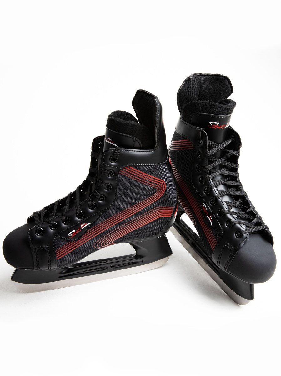 Арт H23744, Коньки мужские хоккейные, Атлант р-р 40 (черно-красный)