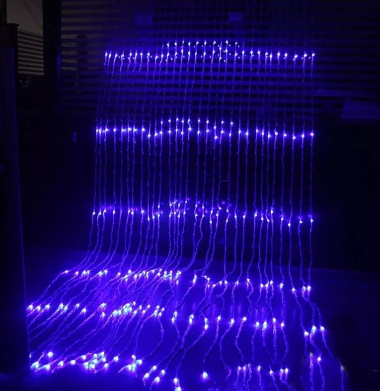 4L 320WTF-B, Гирлянда-занавес "Водопад" 320 LED, 3x2 м (голубой)