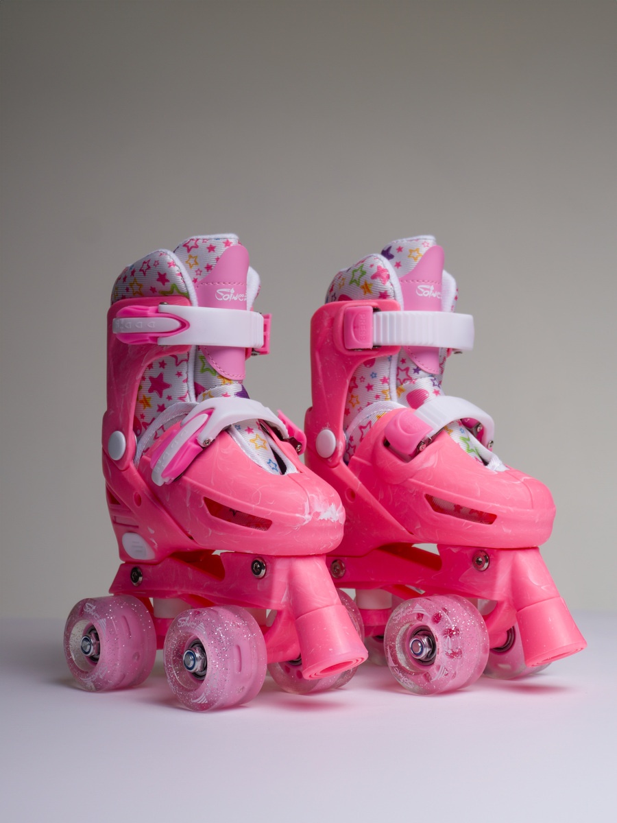Набор роликов "Flamingo" цвет: розовый, р-р S (31-34)