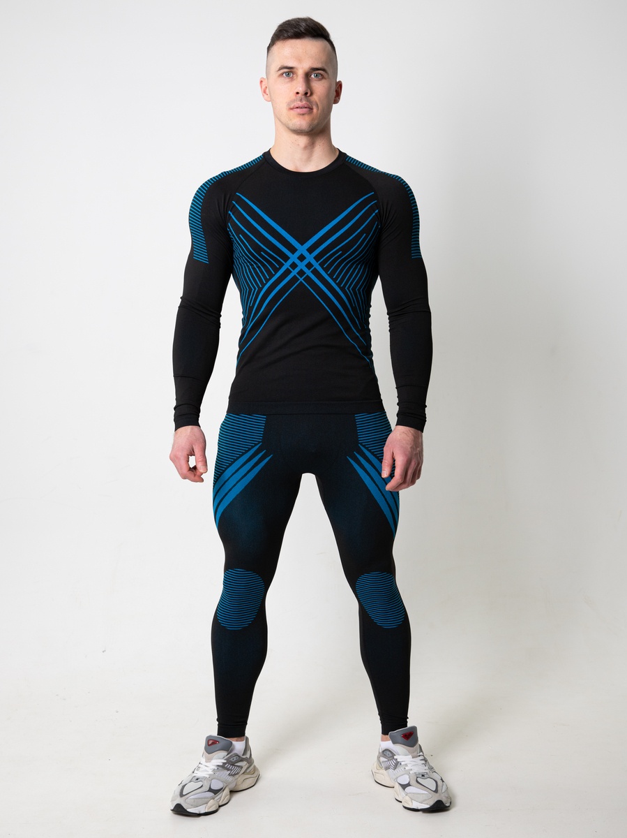 Комплект термобелья SAIMAA_X-LINE (sport) мужской, черный с синим, 48 (M) р-р