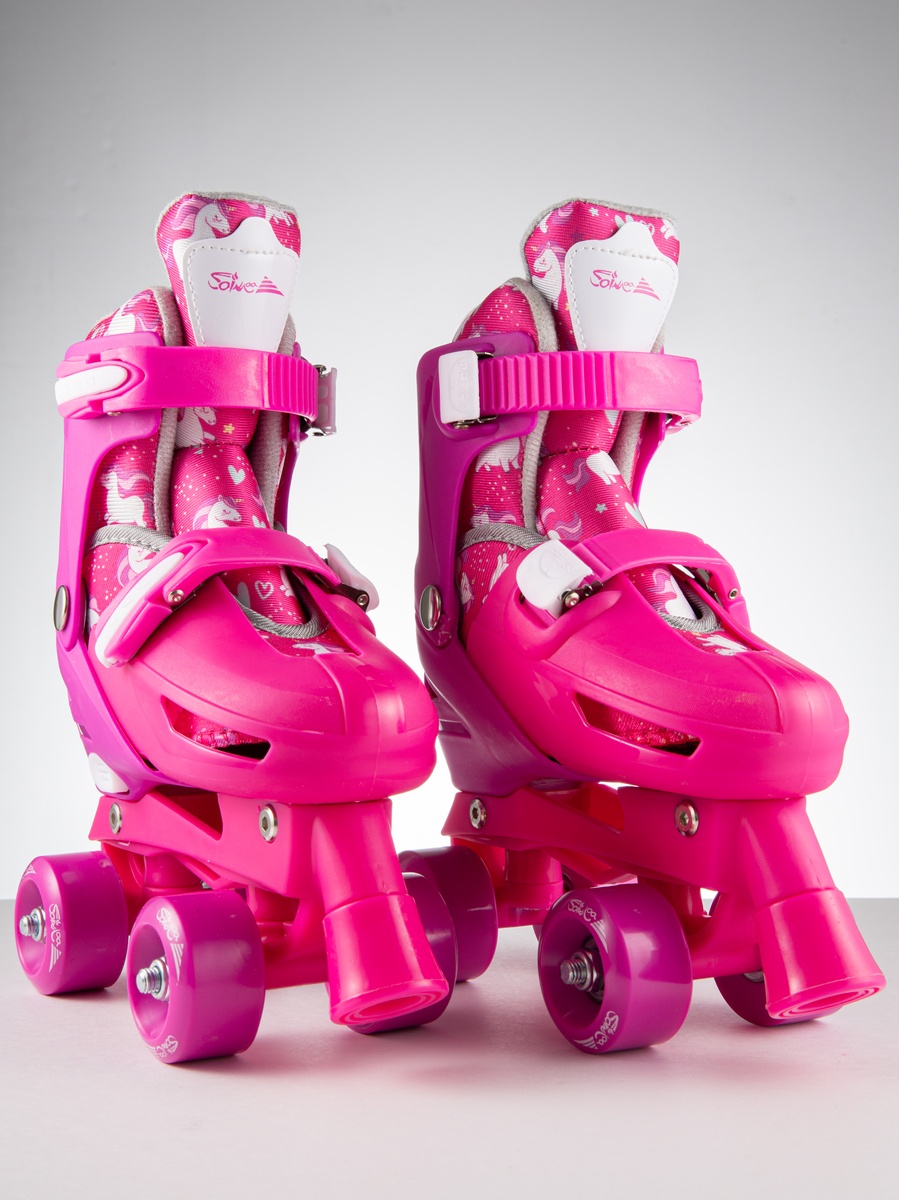 DJS-705 Set PVC Rose, Комплект "Ролики, шлем, защита, сумка" розовый  XS(27-30)