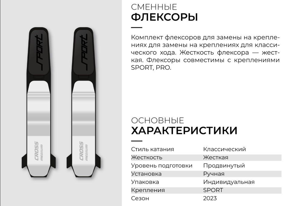 Сменные флексоры STC на лыжное крепление SPORT BLACK (высокая жесткость)