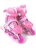 DJS-905 PVC Роликовые коньки розовые размер S (31-34)