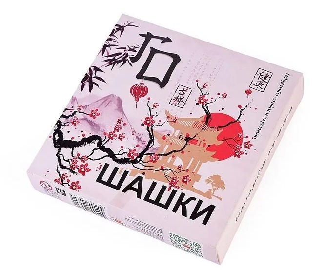 Шашки ГО игра в коробке (поле, древесный материал)