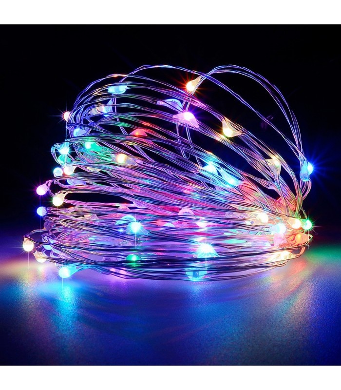 SP-06-M , Гирлянда "Роса" на батарейках 50 LED, 5 м (многоцветный)