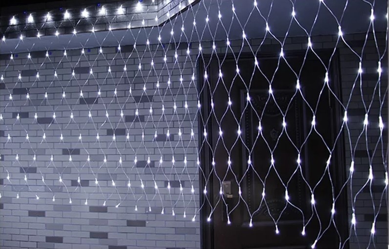 NL08-3*1M-W, Гирлянда "Сетка" 160 LED, 3x1 м (белый)