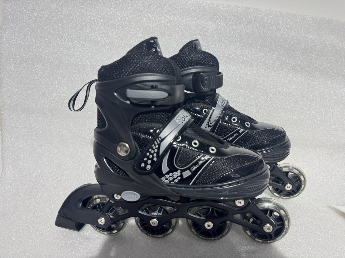 DJS-603 Set PU, Sparky Комплект "Ролики, шлем, защита" черный, размер L (39-42)