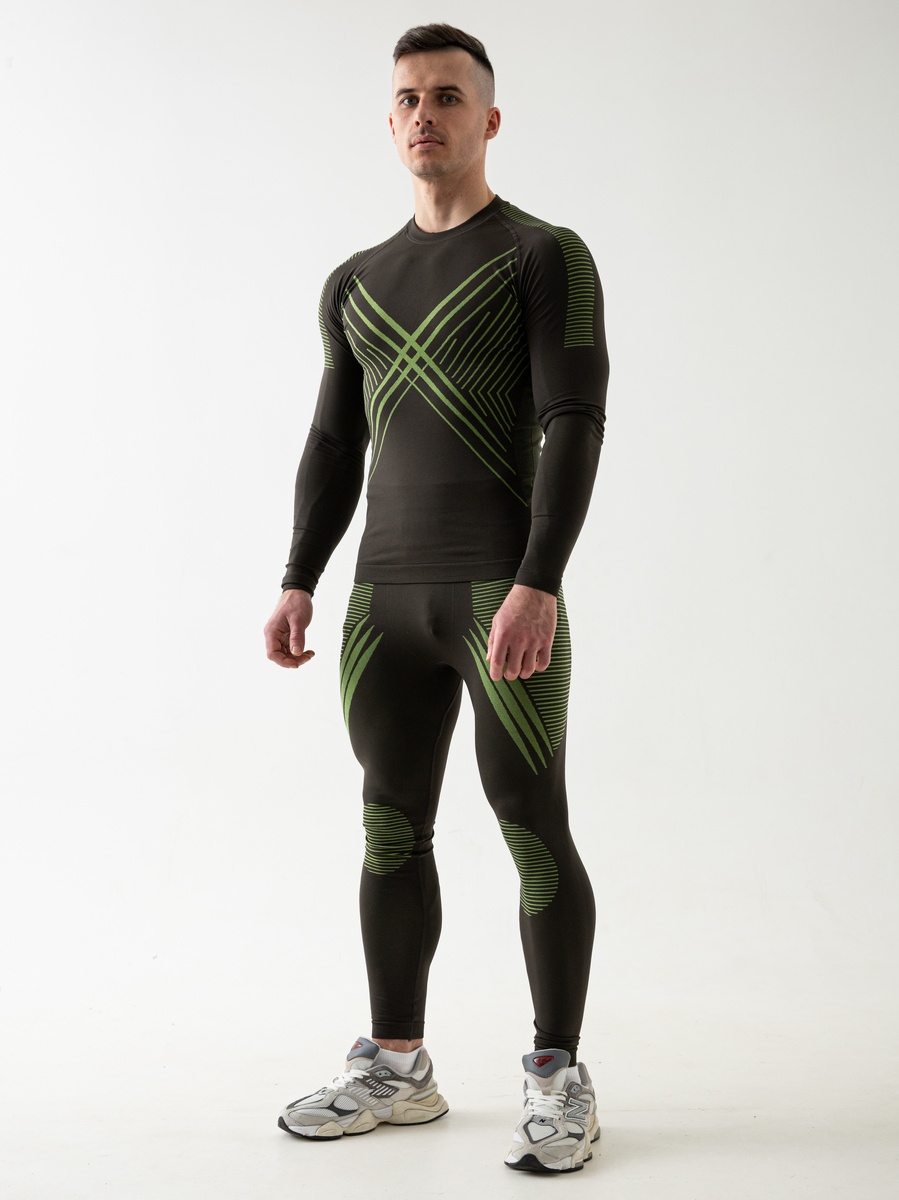 Комплект термобелья SAIMAA_X-LINE (sport) мужской, серый с зеленым, 52 (XL) р-р